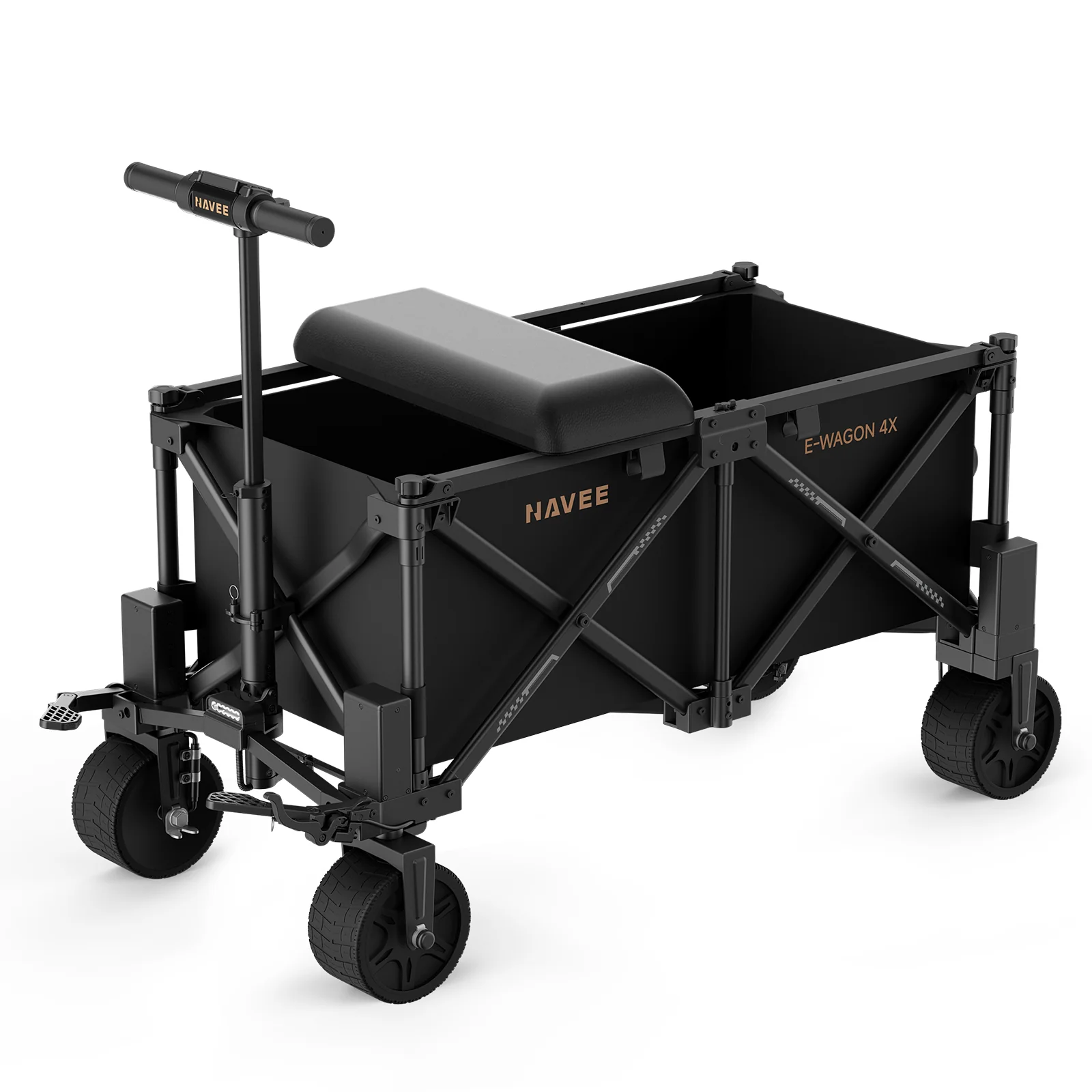 Carrinho elétrico NAVEE E-Wagon 4X com assento, guidão e quatro rodas motrizes